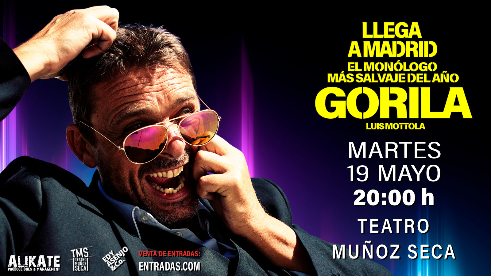 «Gorila» con Luis Mottola llega al Teatro Muñoz Seca de Madrid